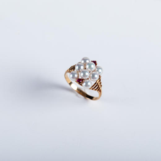 ⁶孤品：【akoya珍珠】红宝石18K金戒指，4-5MM，编号JZG81，指圈14#，48小时鉴赏期——SS06-CR-YMZZ【HOT】 商品图1