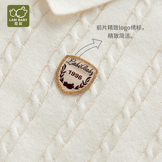 拉比童衣夏诗意棉线反领短袖衣米白j6LZBC100703 商品图3