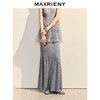 【商场同款】MAXRIENY肌理感半身裙h型散摆长裙中长款百褶高腰(货号:MC86SK036) 商品缩略图0