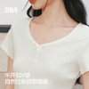 森马短袖T恤女夏季短款V领半开襟套头衫紧身纯色正肩2026新款上衣 商品缩略图1
