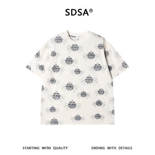 SDSA男装2026新款高贵轻奢潮牌扎染撞色满印花卉圆领短袖T恤百搭 商品图0