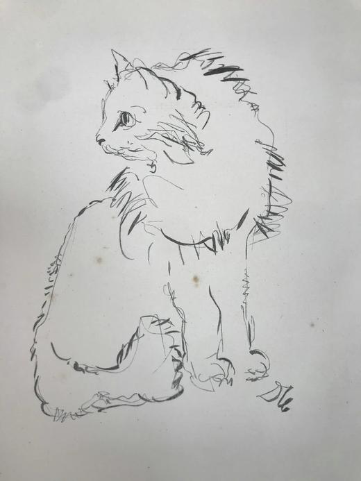 1930年 迈克尔·约瑟夫《猫咪的陪伴》 配大量手绘速写画 漆布精装16开 商品图2