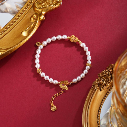 子佩集【福华旋律】珍珠惜王妃手链【XHSL004】镀金葫芦蝴蝶福字钱币2602 商品图1