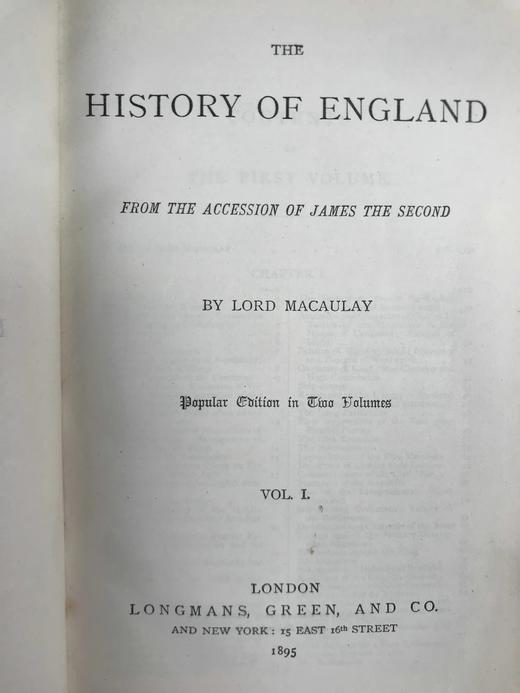 1895年 麦考莱勋爵《英国史》（全2卷） 全真皮精装32开 商品图3