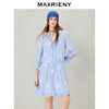 MAXRIENY波嬉度假风印花连衣裙26夏季蓝色醋纤短裙宽松甜美裙子女(货号:MS80DR021) 商品缩略图2