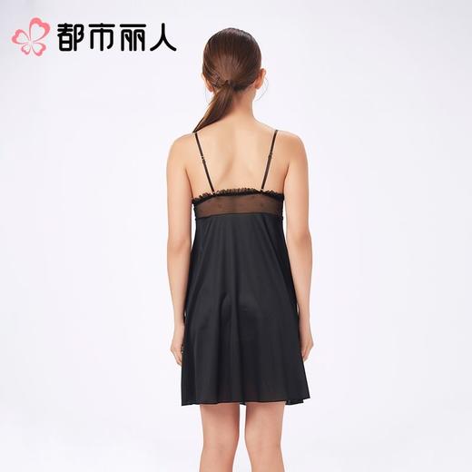 都市丽人睡衣女士睡衣薄家居服网纱冰丝睡衣女士网纱短袖裙有杯垫女装睡裙LHC6C3 商品图2