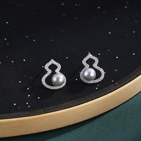 子佩集【福禄璀璨】银S925珍珠惜王妃耳钉【QJED001】双色葫芦2602