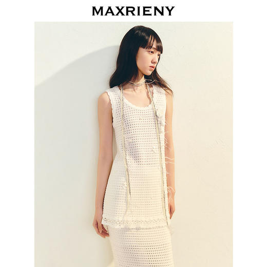 【张靓颖同款】MAXRIENY宫廷甜美手钩花边毛衫女修身显瘦上衣(货号:MC86SW004) 商品图2