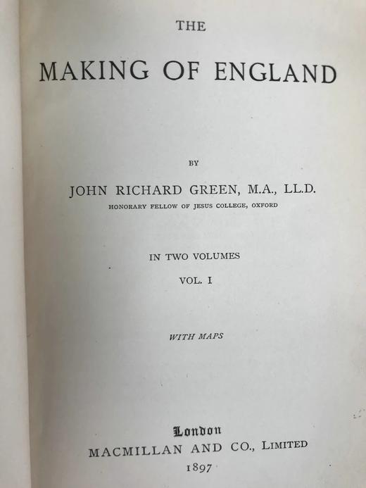 1897年 格林《英格兰的形成》（全2卷核合订本） 全真皮精装36开 商品图4