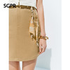 【SGPR】卡其色串珠绑绳半身裙2026年夏季新款收腰显瘦A字裙半裙(货号:MU80SK037) 商品缩略图2
