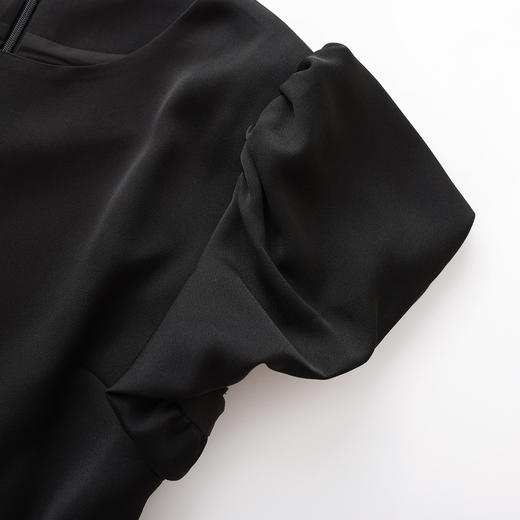 「高货wl」全新升级【铂金会员367/天猫489/差价122】(21403)洛诗琳2026新款气质泡泡袖山茶花腰带鱼尾摆修身连衣裙女 商品图2