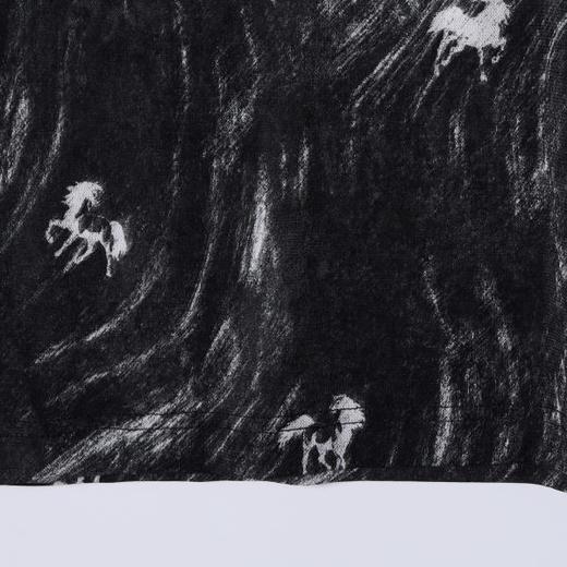 SDSA男装2026新款高贵轻奢潮牌水波纹小马印花圆领长袖T恤百搭 商品图3