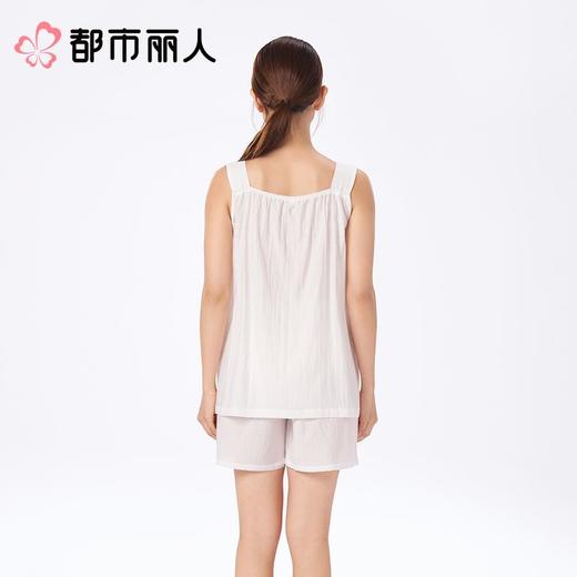 都市丽人睡衣女士睡衣薄家居服麻麻纱睡衣女士梭织棉背心套装背心短裤可外穿LHC2G6 商品图2