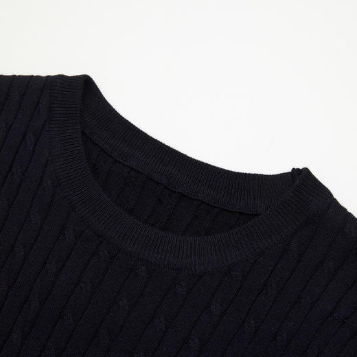 西遇麻花蝴蝶结针织短袖t恤女士装夏季2026年新款气质短款T恤上衣H0060246 商品图5