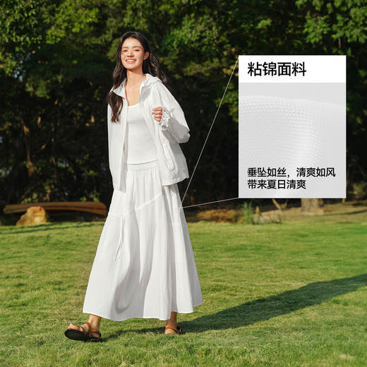 商场同款|森马半身裙女夏蝴蝶结抽绳肌理长裙松紧腰2026新款伞裙 商品图3