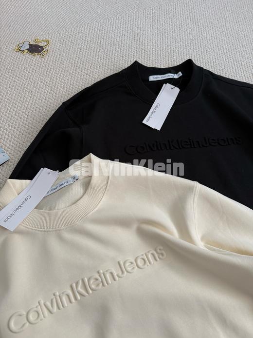 CK jeans 男女情侣款纯色套头休闲圆领卫衣 商品图4