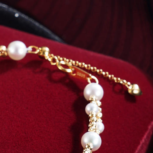 子佩集【金缕天后】银S925珍珠惜王妃手链【QJSL002】双排镀金2602 商品图3