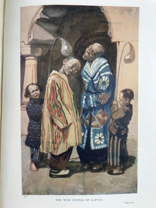 约20世纪早期 格列佛游记 Gordon Browne 百余幅插图（8幅彩色） 漆布精装32开 商品图10