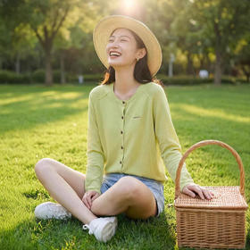 「自」全新升级【铂金会员321/天猫429/差价108】(22006)洛诗琳天丝亚麻长袖针织开衫2026气质新款重工绣花外套女