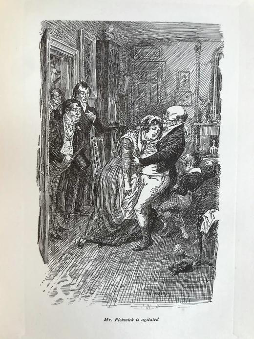 1901年 狄更斯《匹克威克俱乐部》 8幅插图 漆布精装大32开 商品图5
