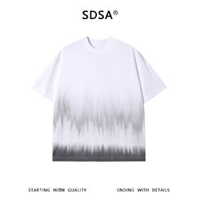 SDSA男装2026新款高贵轻奢国潮复古撞色印花圆领短袖T恤百搭时尚