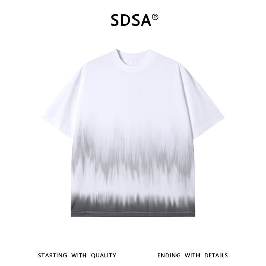 SDSA男装2026新款高贵轻奢国潮复古撞色印花圆领短袖T恤百搭时尚 商品图0