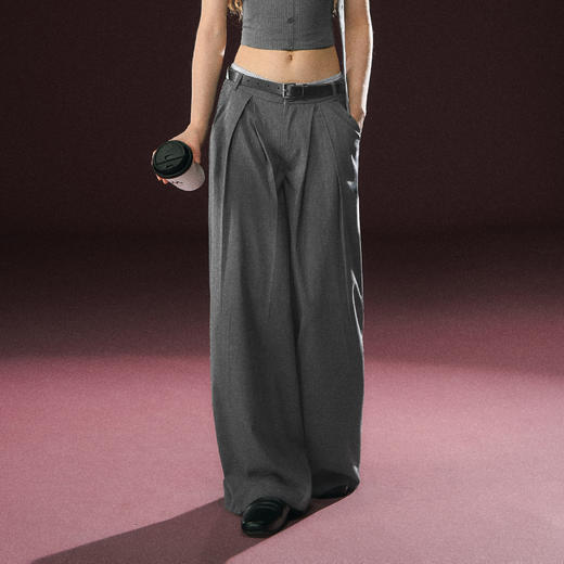 Ariseism 美式复古灰色抹胸长裤套装女夏季新款两件套 商品图5