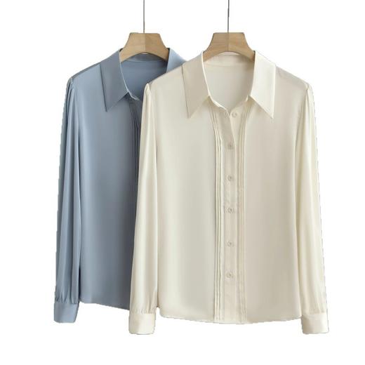 「自」全新升级【铂金会员321/天猫429/差价108】(42932)洛诗琳法式真丝衬衫女2026春季新款气质百搭通勤正肩上衣 商品图4