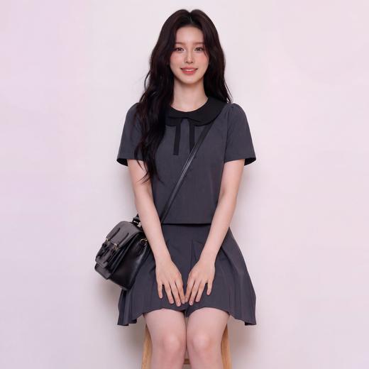 奢姿大码女装2026夏季减龄娃娃领两件套胖妹妹百褶时尚通勤套装9962972181 商品图2