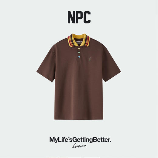NPC潮牌美式休闲撞色彩扣POLO衫毛巾纱绣花翻领夏季新款NP62TP05 商品图1