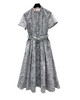 女款印花腰带连衣裙hu010 商品缩略图0