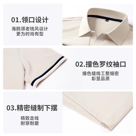 半身缘男装 夏季海鸥领老钱风抗紫外线防蚊短袖POLO衫PY45 商品图4