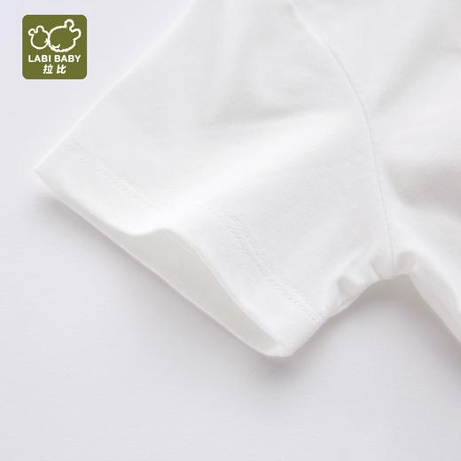 拉比童衣夏悦动反领短袖衣米白j6LZBC100701 商品图5