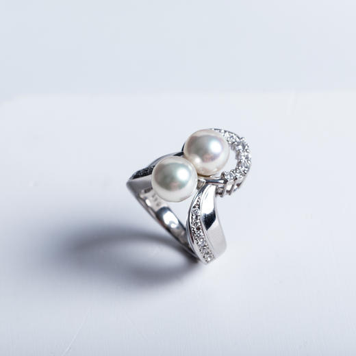⁶孤品：【akoya珍珠】铂金钻石戒指，8.3MM，编号JZG76，指圈12#，48小时鉴赏期——SS06-CR-YMZZ【HOT】 商品图1