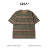 SDSA男装2026新款轻奢美式复古民族风撞色圆领短袖T恤百搭上衣 商品缩略图0