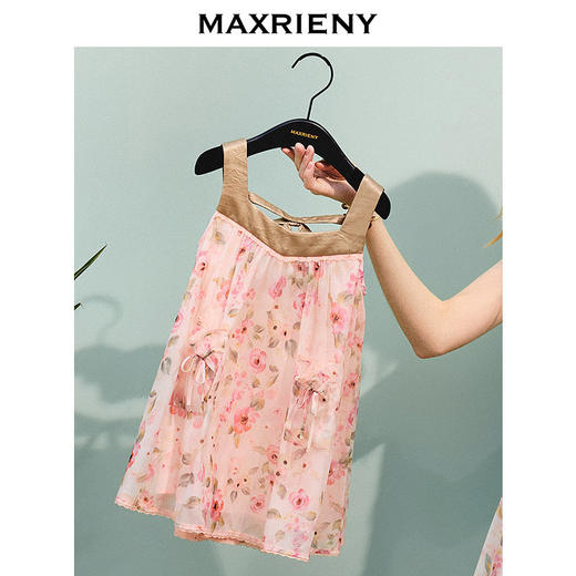 【商场同款】MAXRIENY浪漫度假风女童连衣裙25夏碎褶修身长裙童装(货号:MK86DR253) 商品图2