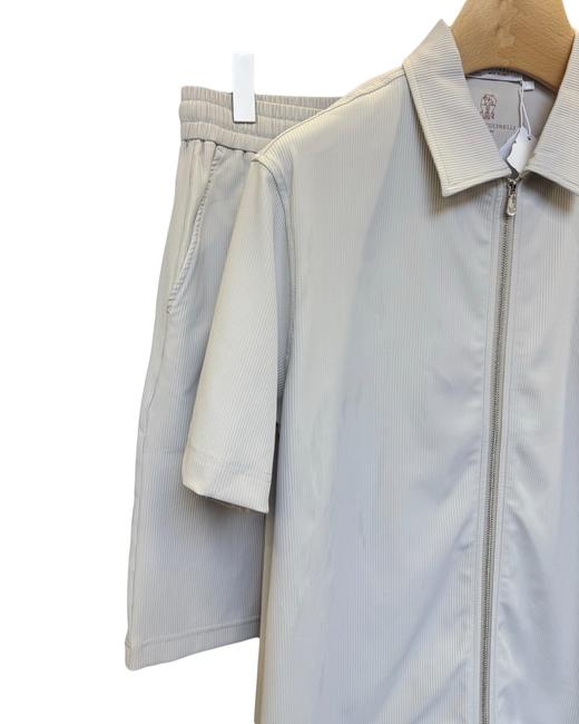 男款刺绣短袖衬衫短裤套装zh006 商品图3