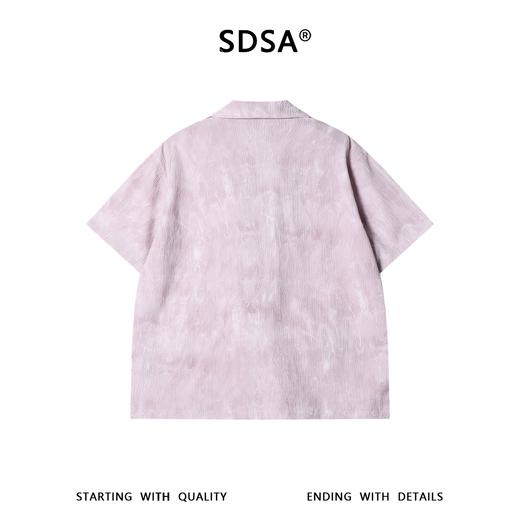 SDSA男装2026新款高贵轻奢潮牌扎染肌理提花翻领短袖衬衫百搭宽松 商品图4