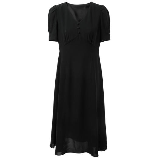 【醋酸】三彩2026夏季新款法式小黑裙连衣裙收腰A字裙中长裙S 商品图4