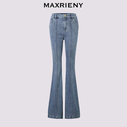 【商场同款】MAXRIENY极简主义穿搭喇叭牛仔长裤高腰修身25秋款(货号:MC86TR264) 商品图4