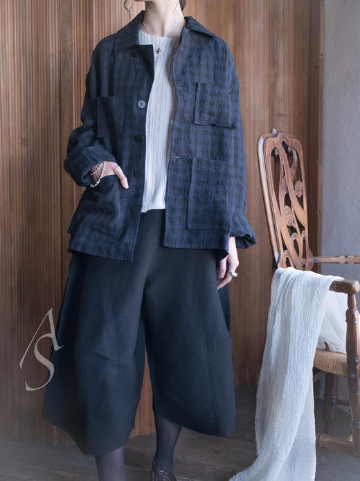 Boboutic 26SS 白蓝条纹丝棉麻针织轻盈上衣 商品图4