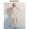【曾宥臻同款】MAXRIENY精致优雅红花绣花连衣裙飞飞袖短款收腰裙(货号:MC86DR272) 商品缩略图1