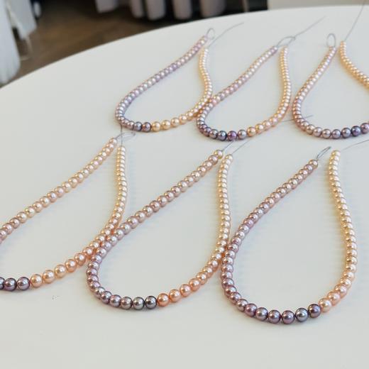 章小蕙风格，温柔有力量大女主·天然色ji光淡水珍珠 粉紫渐变项链 7-8mm 商品图2