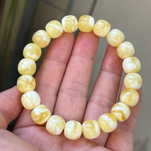 【青山特惠】11mm*20颗 精品原矿俄料精工瓷白花高庄老型蜜蜡手串，15.8克 m285 商品图5