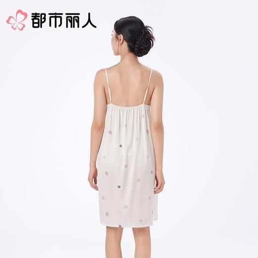 都市丽人睡衣女士睡衣薄家居服冰雪丝印花睡衣女士丝质吊带裙有杯垫女装睡裙LHC6B6 商品图2