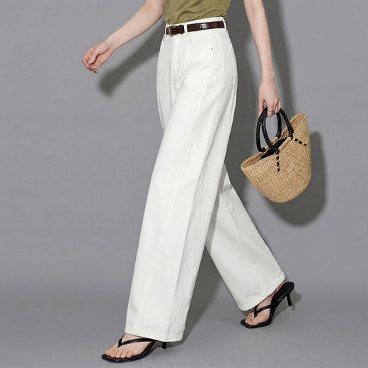 西遇复古高腰显瘦2026春新款宽松显瘦百搭直筒牛仔镰刀裤弯刀裤H0060237 商品图3