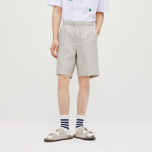 森马休闲裤男夏季橡筋抽绳腰头短裤2026新款宽松直筒裤子舒适自在 商品图2