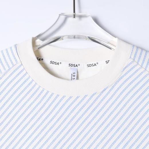 SDSA男装2026新款高贵轻奢潮牌复古撞色斜纹圆领短袖T恤百搭上衣 商品图1