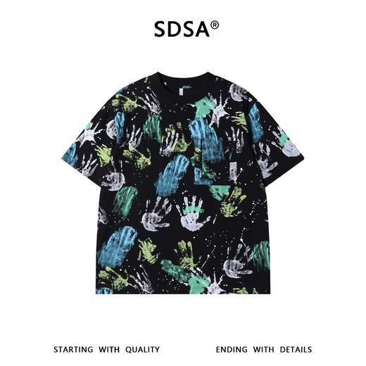 SDSA男装2026新款高贵轻奢潮牌手掌印涂鸦圆领短袖T恤百搭休闲潮 商品图0