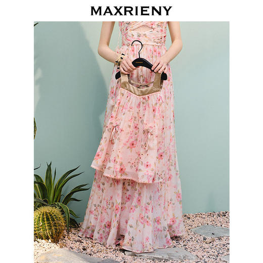 【商场同款】MAXRIENY浪漫度假风女童连衣裙25夏碎褶修身长裙童装(货号:MK86DR253) 商品图3